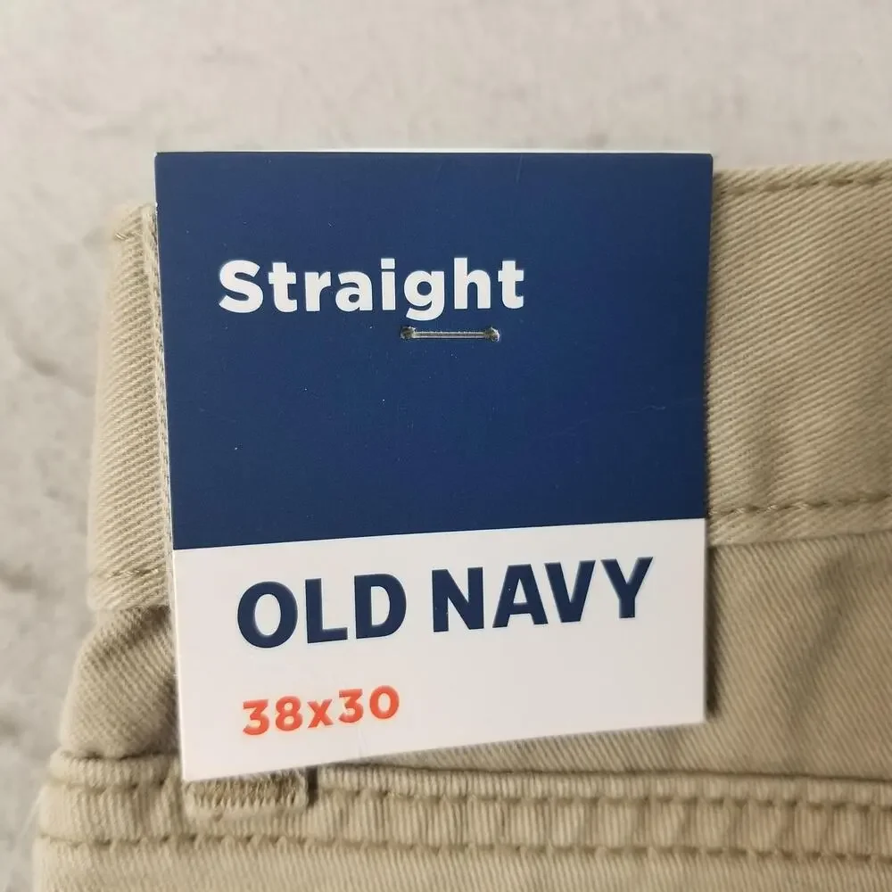 Old Navy Jeans Mens 38x30 Beige Straight Leg 100% Cotton Denim Casual Pants‎